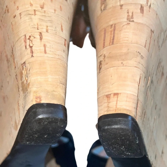 PRADA Black Satin Concho Wedges Sandals Size 5.5 - Picture 6 of 10